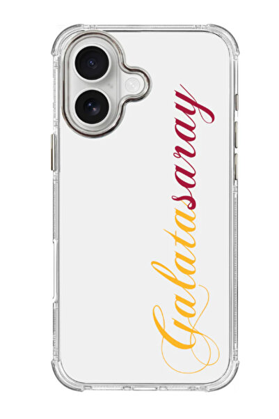 Galatasaray License-Protected iPhone 16 Handwritten Yellow Red Transparent Ph...