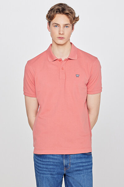WRANGLER Polo Neck 100% CottonRegularFit Dried Rose T-shirt