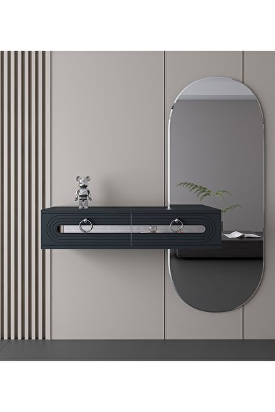 morepp Hera 90 cm Pleksi Detaylı Duvara Monte Kapaklı Raflı Dresuar Makyaj Ma...