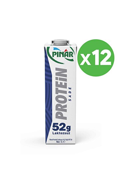 Pınar Sade Protein Süt 1L, 52g Protein, Laktozsuz x 12 Adet