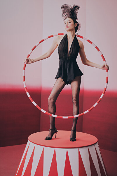 Penti Salopetă neagră din șifon Teddy