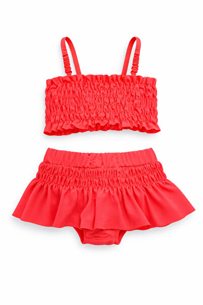 Beniizle Ruffled Girls' Swimsuit Bikini Set