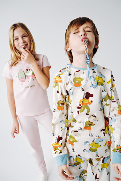 Penti Set de pijamale din bumbac cu mâneci lungi, în 2 piese, pentru băieți, ...