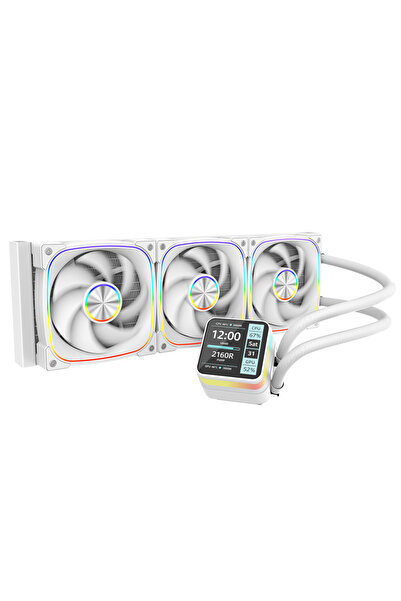 DRAGOS Rock LCD Ekranlı 360mm ARGB Beyaz İşlemci Sıvı Soğutucu
