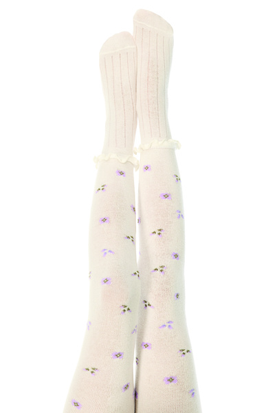 Penti Marshmallow Girl's Floral Ruffled 100 Denier Pantyhose