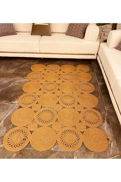 Straw Look Patterned Modern Handmade Rectangular Carpet Rug