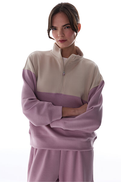 Penti Light Lilac Silky Feel Color Block Sweatshirt