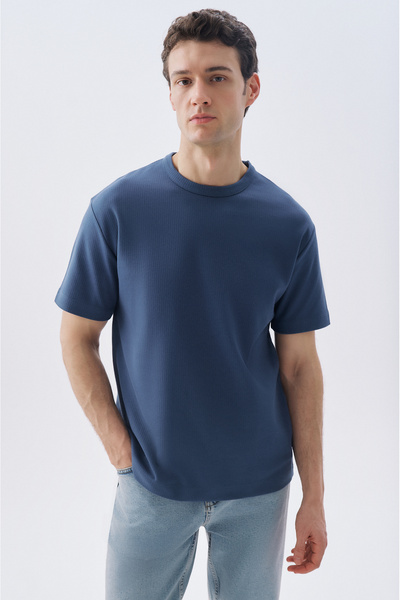 Mudo تي شيرت بياقة دائرية مريح للارتداء