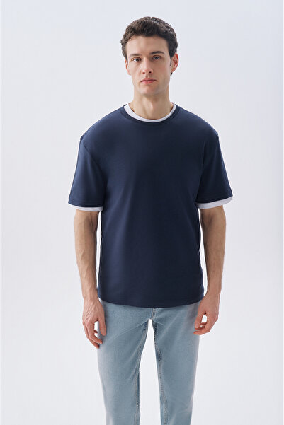 Mudo تي شيرت بياقة دائرية مريح للارتداء