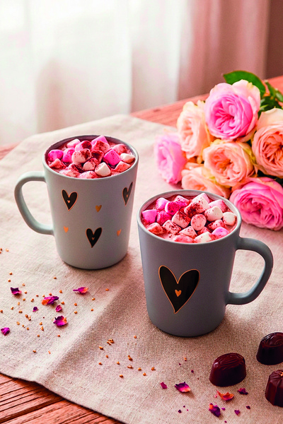 Rakle Black & Gold Love 2-Piece Mug Set 380 Cc