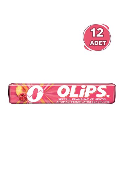 Olips Şeftali Frambuaz Mentollü Şekerleme 12 Adet | Ferahlatıcı Tat
