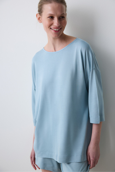 Penti Set de pijamale Aging Collagen albastru deschis cu pantaloni scurți