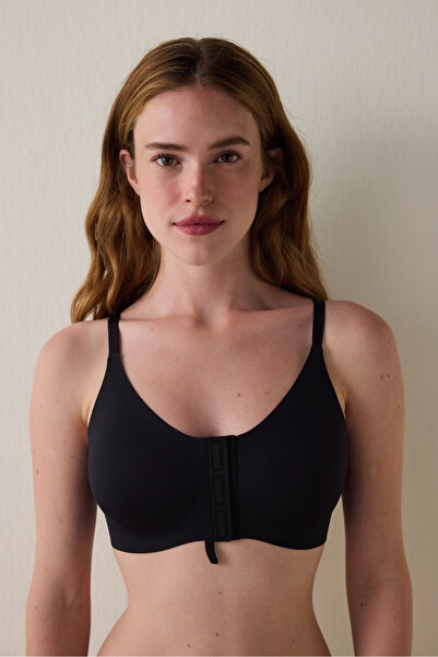 Penti Black Easy Open Front Opening Wire-Free Triangle Bra