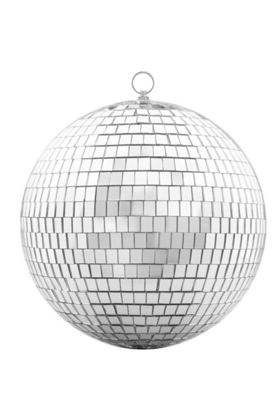 partidolu زينة عيد الميلاد معلقة كرة ديسكو فضية اللون مع مرآة 1 قطعة 25 سم ريترو