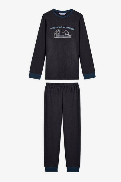 Penti Σετ πιτζάμες για αγόρια Anthracite Boy Yeti Monster με τύπωμα Θερμικό E...