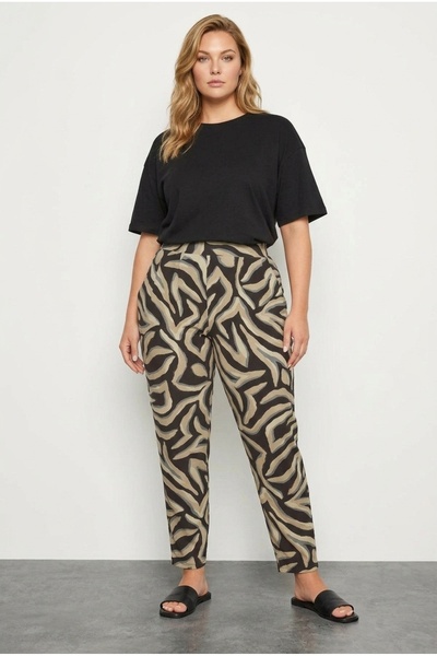 Stil Diva Штани з лайкри та віскози, приталеного крою, з візерунком та кишеня...