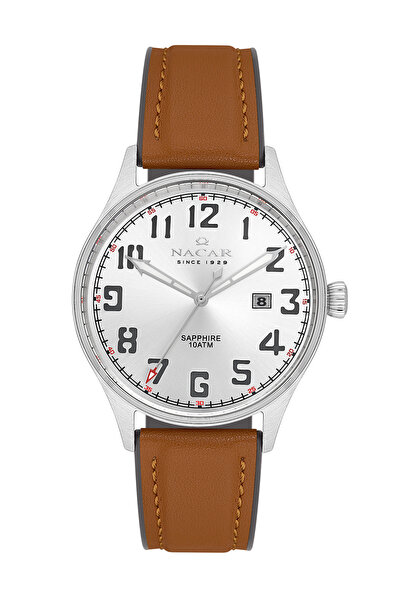 Nacar Sapphire Glass Sports Brown - Silver Men's Watch Nc08-29430617-Asl2