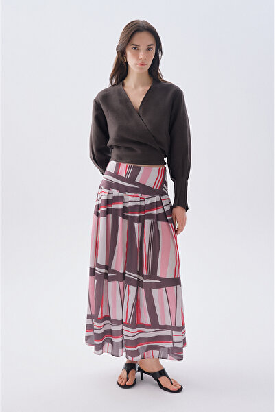 Mudo تنورة ميدي منقوشة