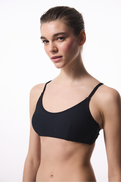 Penti Top de bikini cu sutien Mary negru