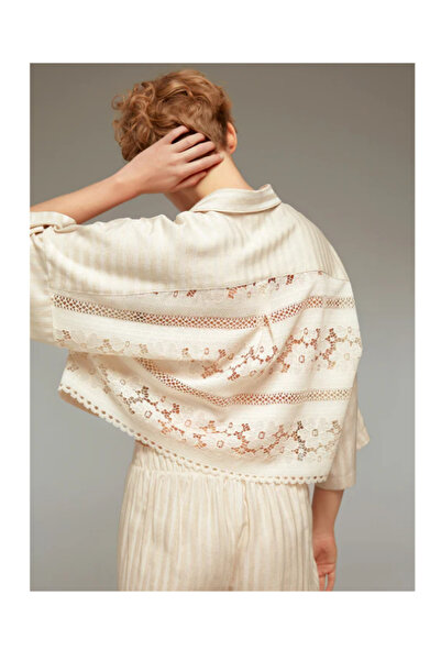 BONJOUR MADAME Bjm-1333 Gömlek Pantolon Pijama Takım Keten 2'Li Set