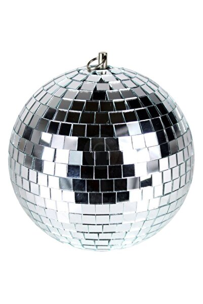 partidolu كرة ديسكو معلقة باللون الفضي للعام الجديد 1 قطعة 15 سم ريترو