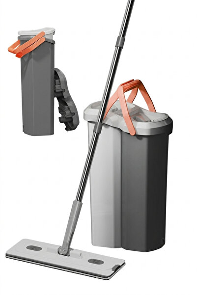 valletta Kolombo Kirli ve Temiz Su Ayırıcılı Çift Bölmeli Tablet Mop Seti Sıy...