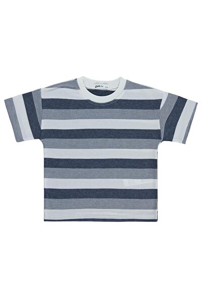 Civil Boys Striped T-Shirt for Ages 2-5 - Navy Blue 5-6 Years