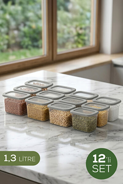 Vienev Set de 12 recipiente de depozitare dreptunghiulare lungi cu capac din ...