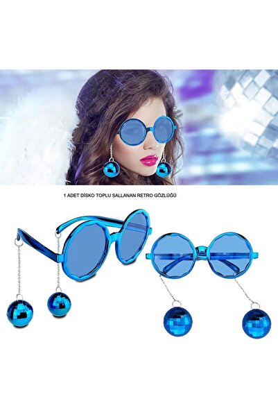 Pandoli نظارات ديسكو متأرجحة للحفلات من Partidolu Retro Party باللون الأزرق ق...