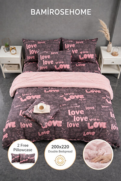 BAMİROSE Diamond Luxury Wellsoft Double-Sided Quilt + Pillowcase, Sleeping, D...