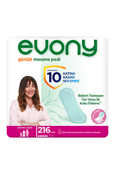 Evony GÜNLÜK MESANE PED EXTRA UZUN 216 ADET