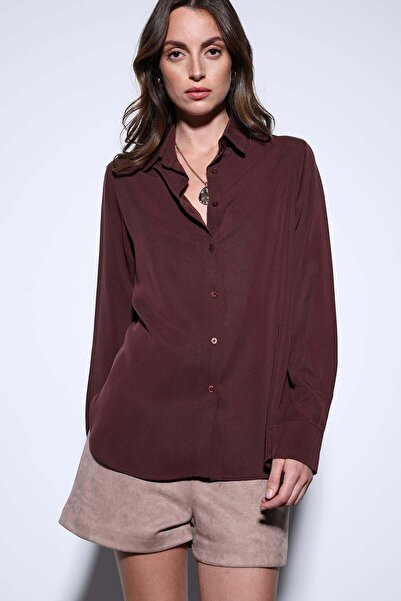 Antioch Bordo Premium Kadın Gömlek