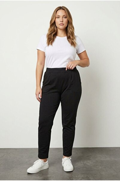 Stil Diva Pantaloni elastici slim din lycra cu buzunare de mărime mare, cu ta...