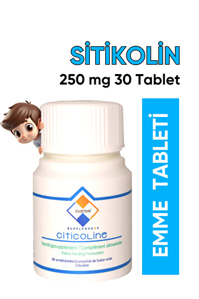 Custom Supplements ® 250 mg Sitikolin Emme Tableti (30 Tablet)