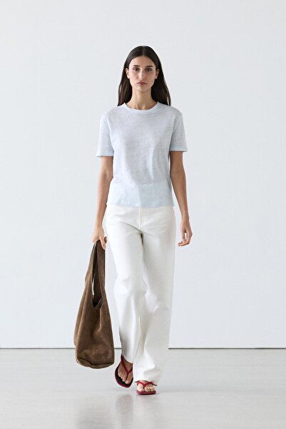 Massimo Dutti Keten kısa kollu tişört