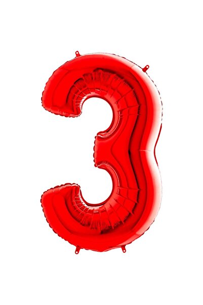 Pandoli بالون بارتيديو 3 أرقام مقاس 100 سم لون أحمر