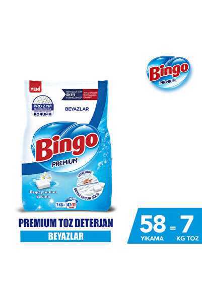 Bingo Premium Toz Çamaşır Deterjanı 7 Kg Beyaz