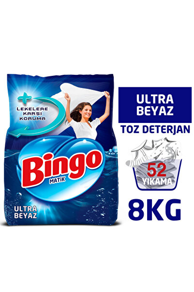 Bingo Matik Toz Çamaşır Deterjanı 4 kg Ultra Beyaz 2'li