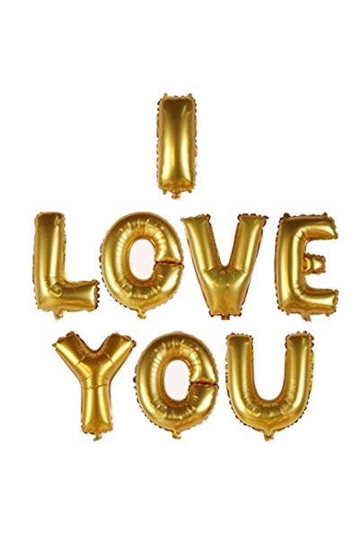 Pandoli بالون فويل مكتوب عليه "أنا أحبك" باللون الذهبي