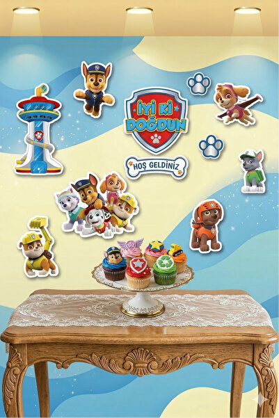 abjad لافتة ورقية متعددة القطع بتصميم باو باترول *ورق سميك