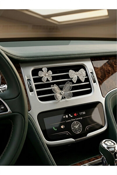 Çiçek Antalya زينة شبك مكيف الهواء على شكل زهرة وشريط فضي وغطاء تاج مرصّع بال...