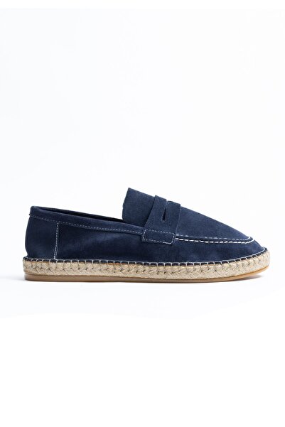 no7man Minoa navy blue Loafers Suede Genuine Leather Espadrilles