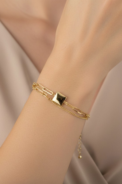 XUPING JEWELRY Stil Incisi/Xupıng Jewelry 14 Ayar Altın Kaplama Ince Zincir K...