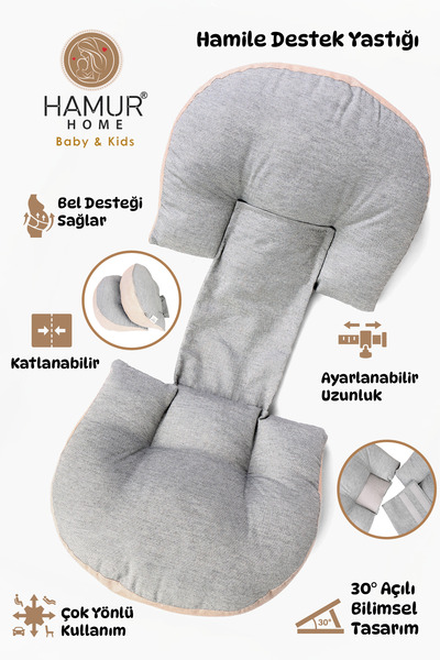 HAMUR Pregnant Women's Velcro Adjustable Waist Abdominal Support Pillow with ...