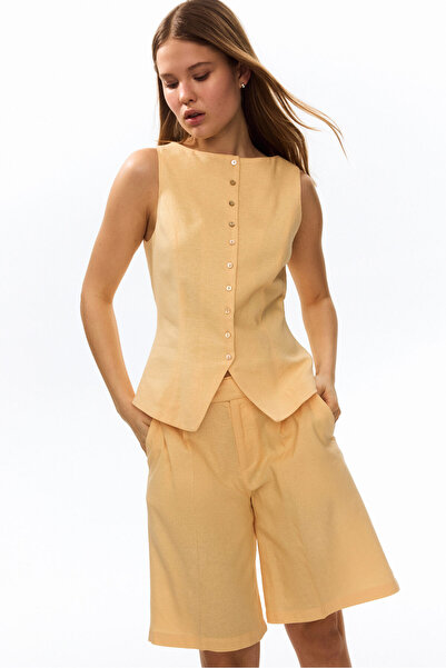 H&M Keten Karışımlı Bermuda Şort