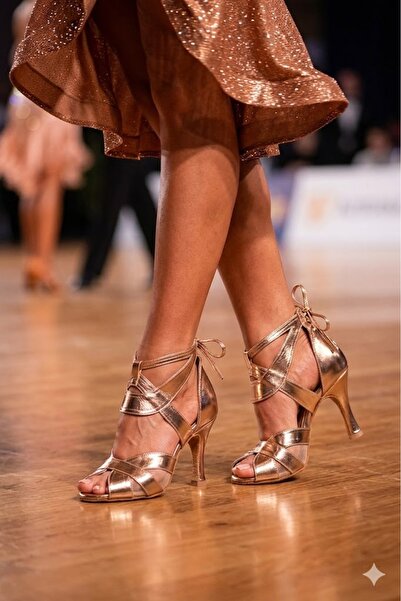 bitangosu 6 CM TOPUKLU SALSA, BACATA, LATİN DANSLARI KADIN AYAKKABISI- BİLEKT...