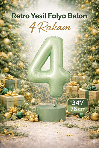 Genel Markalar YEŞİL 4 RAKAM FOLYO BLON 76CM