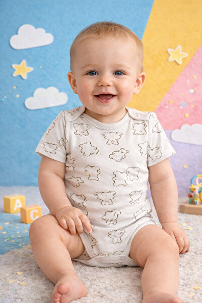Bulut Anne ve Çocuk Kısa kollu Bebek Çocuk %100 pamuklu Çıtçıtlı Body renkli ...