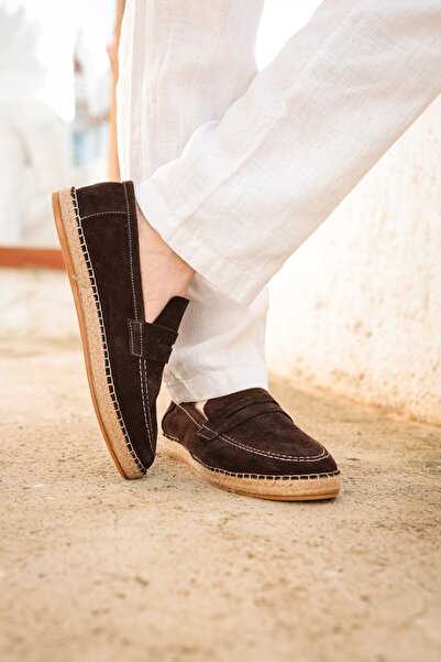 no7man مينوا كوفي حذاء لوفر جلد سويدي جلد أصلي إسبادريل