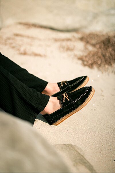 no7man رباط بيترا أسود جلد سويدي جلد أصلي إسبادريل